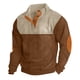 thumbnail image 1 of Blusa y camisa de manga larga con cuello alto para hombre, estilo casual, con retazos, de algodón., 1 of 5
