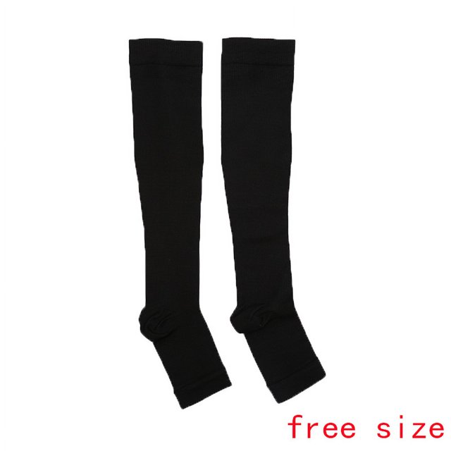 Elastic Open Toe Knee High Stockings Calf Compression Stockings Varicose Veins Treat Shaping Graduated Pressure Stockings As Pic Show P
