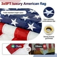 thumbnail image 5 of DEROFIT American Flag Pole Kit with 3x5 Embroidered US Flag, includes 6ft Heavy Duty Flagpole, Aluminum Bracket,for Outside House,Black, 5 of 7