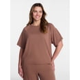 thumbnail image 2 of Joyspun Women's French Terry Knit Sleep Top with Short Sleeves, Sizes XS-3X, 2 of 6