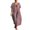 Red, variant on Women's Striped Print Loose Casual Long Dress Summer Beach Fashion Swing Dress Black L
