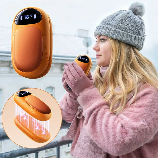 COM1950s Rechargeable Magnetic Hand Warmers,2-In-1 Portable Pocket Heater with Fast Heating for Outdoor Winter Activities,Compact and Lightweight Warmers for Cold Weather Commuting