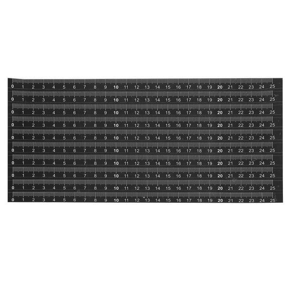 Uxcell Adhesive Ruler, 10 Pack 25cm Backed Tape Measure Sticker Waterproof for Workbench Sewing Table,Black