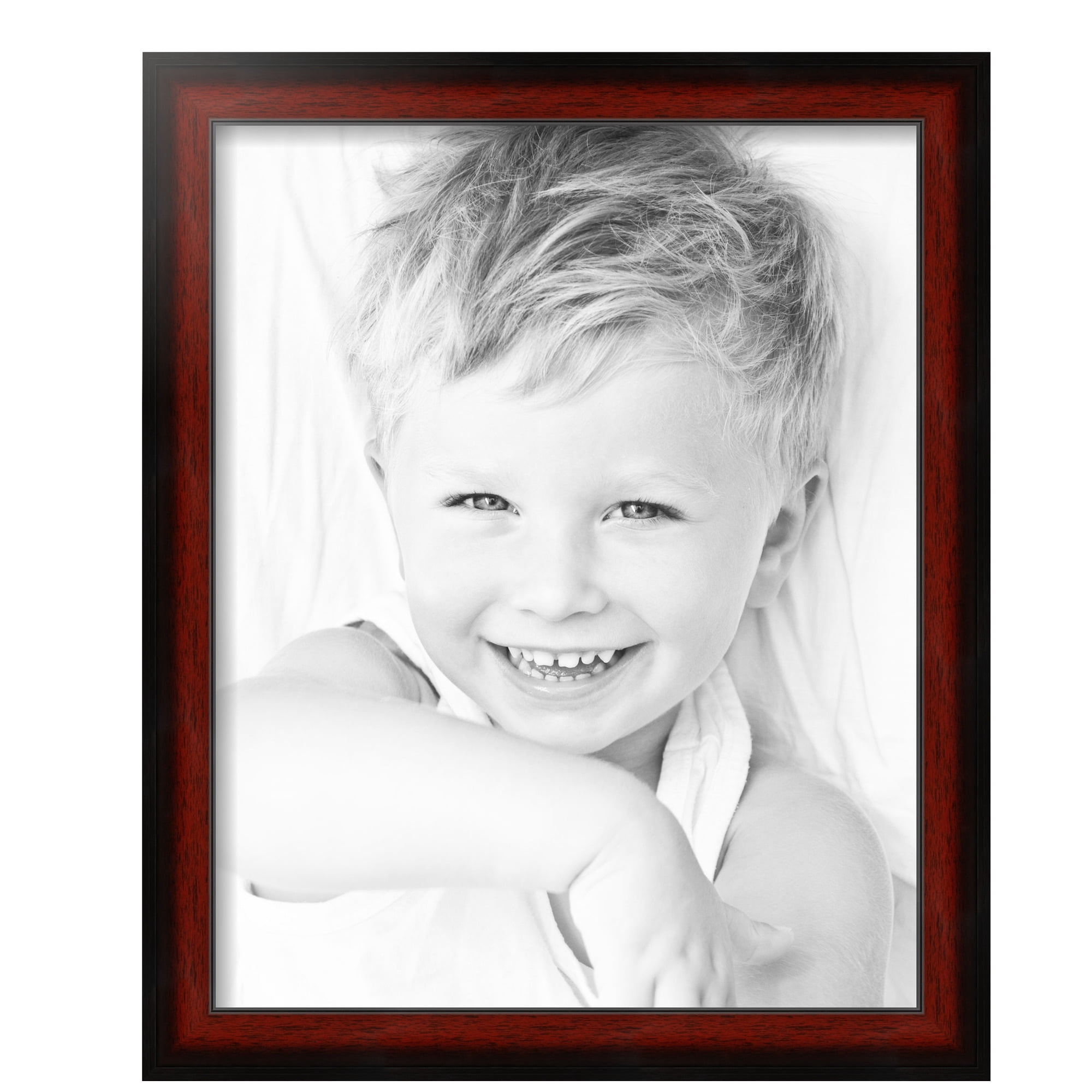 ArtToFrames 16" x 20" Honors Mahogany with Black Picture Frame, 16x20 inch Brown Wood Poster Frame (WOM-5154)