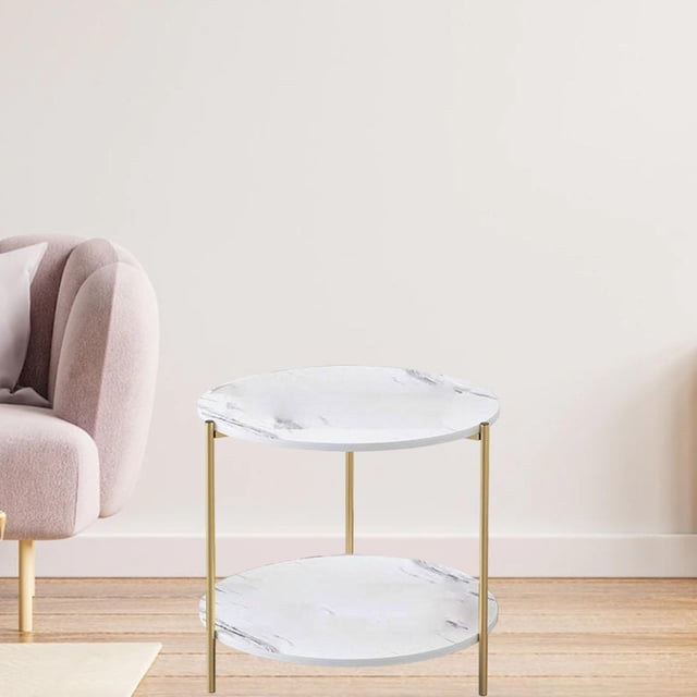 Mesa Auxiliar de Sofá de Lujo, Mesa de Muebles de Mesa Pequeña de Apartamento Pequeño, Decoración de Mesa Auxiliar de Mármol, Decoración Del Hogar, Of Redondo blanco Macarena mesas de café
