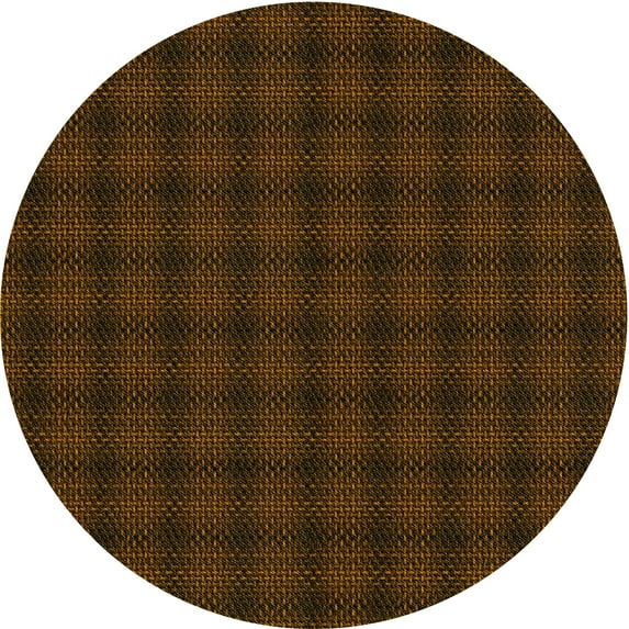 Ahgly Company Indoor Round Patterned Saddle Brown Area Rugs, 7' Round