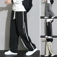 thumbnail image 5 of TNOBHG Drawstring Waist Pants Men Men's Sweatpants Wide Leg Loose Fit Drawstring Waist Elastic Waistband Straight Leg Design Soft Breathable Deep Crotch Full, 5 of 8