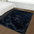 thumbnail image 3 of Hasoo Fluffy 8' x 10' Area Rugs Plush and Thick Faux Fur Shag Rug Non-Slip Modern Carpet, Dark Navy Blue, 3 of 8