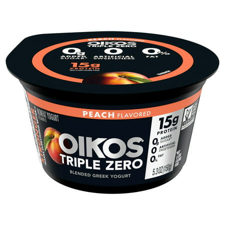 Oikos Triple Zero Peach Greek Yogurt, 5.3 Oz.