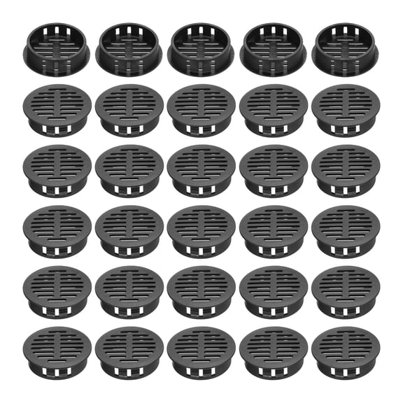 Uxcell 30Pcs 35mm/1.4in Air Vents Round Soffit Vents, Black Soffit Vent Cover for Bathroom