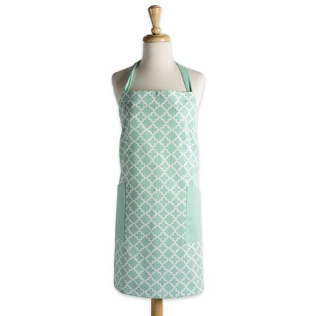 

Aqua Lattice Print 2-Pocket Apron