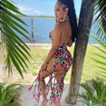 thumbnail image 4 of Colored Leopard Two-piece Swimsuit Cloth Fringe Rope Swimsuit Various Decorative High-waist Tight (L), 4 of 4