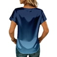thumbnail image 6 of BOMYJESK Women Tops Short Sleeve Round Neck Gradient Tee Shirts Business Casual Work Silk Blouses 2026 Summer Curved Hem Tunic Top Royal Blue XL, 6 of 6