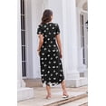 thumbnail image 3 of Ekouaer House Dresses for Women with Pockets Long Nightgown Button Night Gowns Short Sleeve Sleep Shirts, 3 of 6