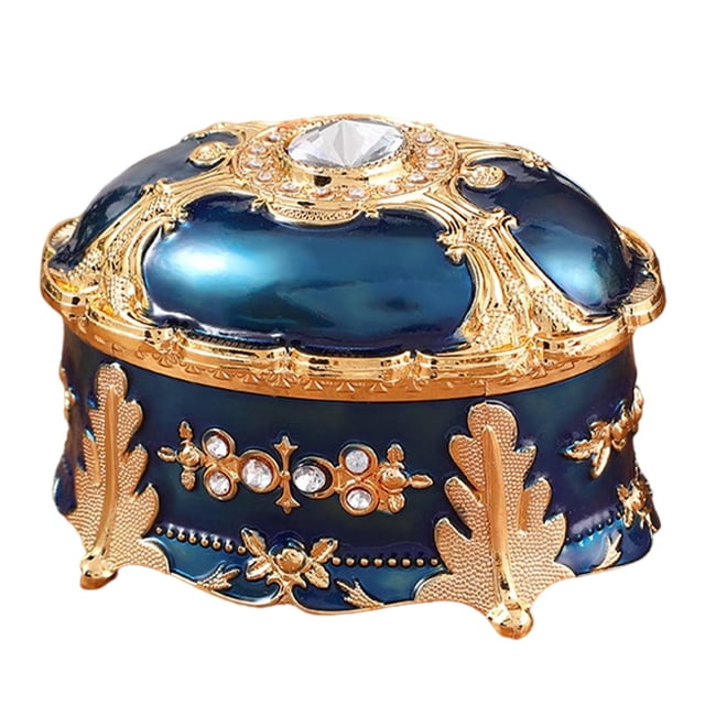 Joyero de aleación de Metal Vintage de lujo jinwen organizador caja de almacenamiento con grabado Floral