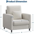 thumbnail image 4 of Ourlova Small Foot Half Compressed Single Seat Sofa Polyurethane Material Compact Comfortable for Small Spaces Apartments, 4 of 7