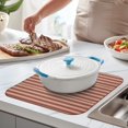 thumbnail image 2 of Brown and Red Christmas Striped Pattern Dish Drying Mat for Kitchen 1 Pack, Ultra Absorbent Microfiber Dishes Drainer Mats,16x18in(41x46cm), 2 of 6