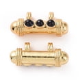thumbnail image 2 of 10pcs Brass Micro Pave Cubic Zirconia Pendants golden Lead Free & Cadmium Free & Nickel Free Column Black 9x19x7mm Hole: 2.6mm, 2 of 3