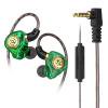 thumbnail image 1 of Audífonos deportivos HiFi con auriculares con micrófono para teléfonos (enchufe negro verde), 1 of 9