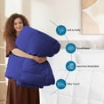 thumbnail image 5 of 100% Cotton All Season 1pc Box Stitched Comforter, Duvet Insert Cover, Pattern Solid Royal Blue Color Oversized King (120"x98") Size Machine Washable Lightweight, 5 of 6