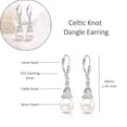 thumbnail image 3 of LeCalla 925 Sterling Silver Celtic Trinity Knot Pearl Dangle Earrings, 3 of 7