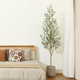 Artificial Olive Tree Realistic Fake Silk Tree 7 Feet Tall Faux Plant