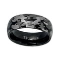 thumbnail image 1 of Men Women Titanium Wedding Band Ring 8mm Black Military Army Camouflage Design Titanium Ring, 1 of 3