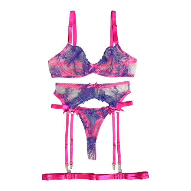 Gibobby Conjuntos de bragas de encaje Ropa Dormir Mujer Sexy Accesorios erotico Ropa Sexi para Mujer lencería de Princesa Brasier y calzon Mujer Tanga Sexy Mujer(Morado, CH)