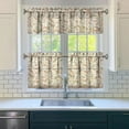 thumbnail image 3 of Rod Pocket Kitchen Curtain Set 3-Piece, 27.5x36 Inch Valance & Tier Drapes, Polyester Pongee Cafe Curtains for Living Room, Bathroom, Farmhouse Rustic Country Window Treatments., 3 of 6