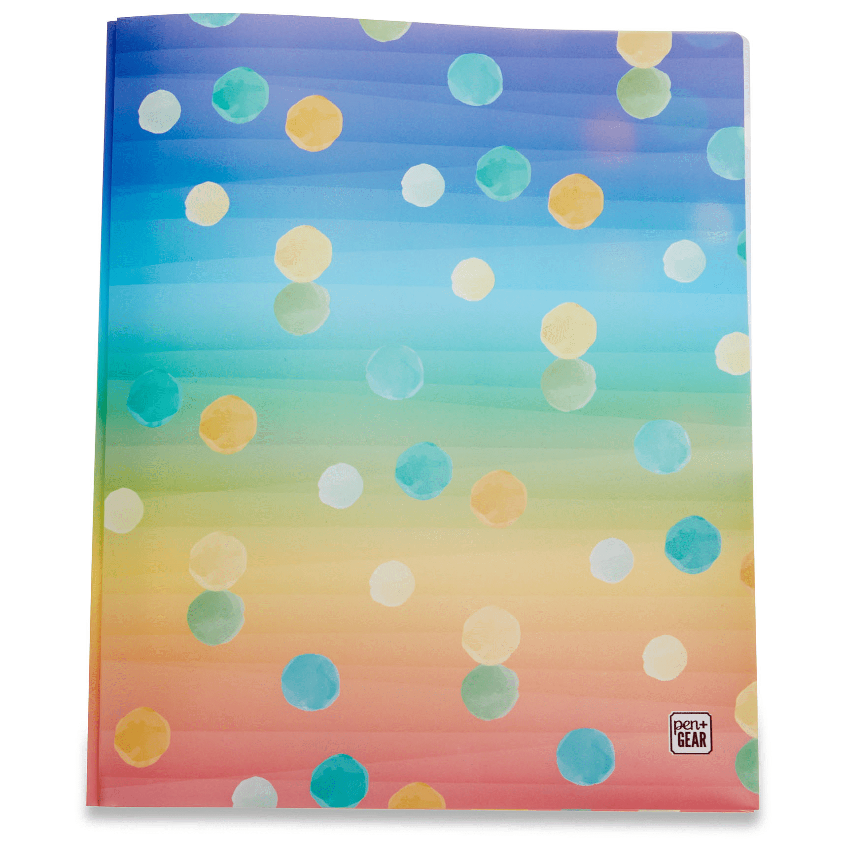Pen+Gear 3-Prong Poly Folder with Pockets, Dots
