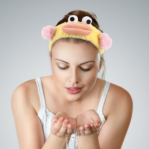 PAMINGONO Beauty Headband Face Wash Headband Plush 1Pcs Yellow