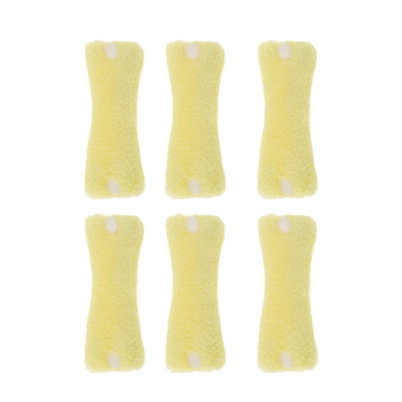 Unique Bargains 6pcs Big Wave Hair Rollers for Women 4.72"x1.97" Yellow