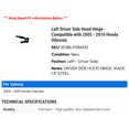 thumbnail image 2 of Left Driver Side Hood Hinge - Compatible with 2005 - 2010 Honda Odyssey 2006 2007 2008 2009, 2 of 2