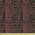thumbnail image 2 of Tribal Upholstery Fabric by the Yard, Bicolour Ethnic Motif of Funky Geometric Gypsy Folk Culture Repetition, Decorative Fabric for DIY and Home Accents, Indigo and Dark Coral by Ambesonne, 2 of 5