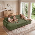 thumbnail image 5 of Bonzy Home Modular Corduroy Sectional Sofa with Pull Out Sleeper, Convertible L-Shaped Couch, Free Combination Upholstered Sofa Bed for Living Room, 5 of 7