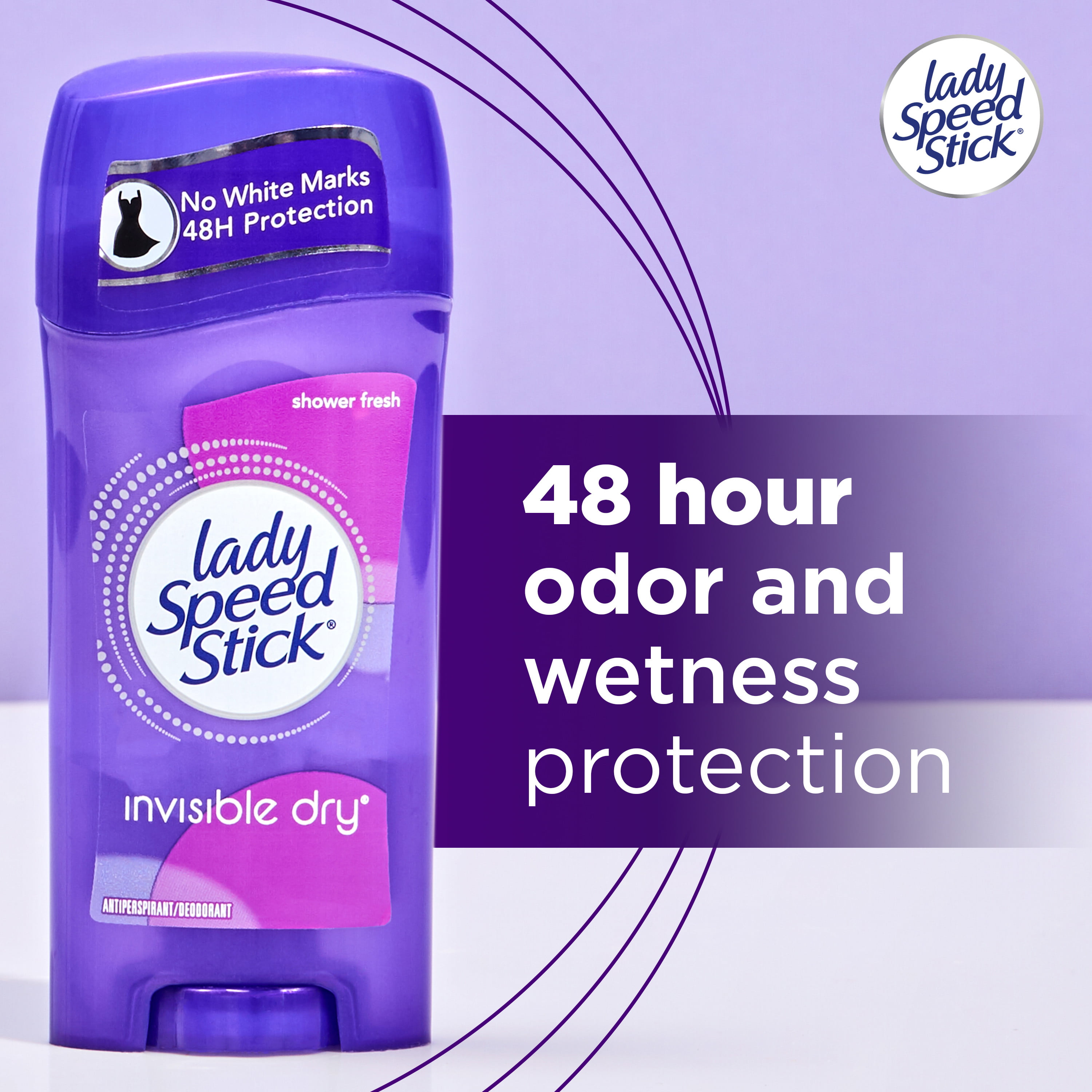 Lady Speed Stick Invisible Dry Antiperspirant Female Deodorant, Shower Fresh, 2 Pack, 2.3 oz - image 6 of 15