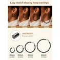 thumbnail image 3 of FindChic 30mm Hoop Earrings for Women Stainless Steel Twisted Hoops Black Hollow Loop Earrings Valentines Day Gifts for Girlfriend/Her with Box, 3 of 8