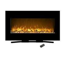Northwest 36-inch Wall-Mount Modern Electric Fireplace with Remote, Black