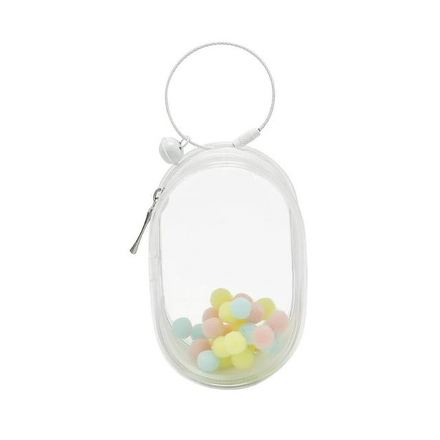 Bolsa De Almacenamiento De Mu?ecas Peque?a, Bolsa De Exhibición De Figuras Transparente Portátil Para Coleccionistas De Mu?ecas, Color Blanco