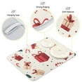 thumbnail image 3 of Yayeee Dish Drying Mat for Kitchen Counter 16"x18" Microfiber Absorbent Pad, Red Christmas Gift Pattern, 3 of 7