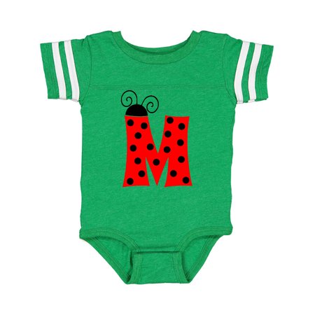 

Inktastic Cute Lady Bug Initial M Gift Baby Boy or Baby Girl Bodysuit