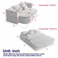 thumbnail image 4 of 75'' Convertible Floor Folding Couch, 2-in-1 Sleeper Sofa Bed with Memory Foam, Foldable Sofa with 4 Pillows & Blanket for Living Room, Apartment, No Assembly Needed, 4 of 15