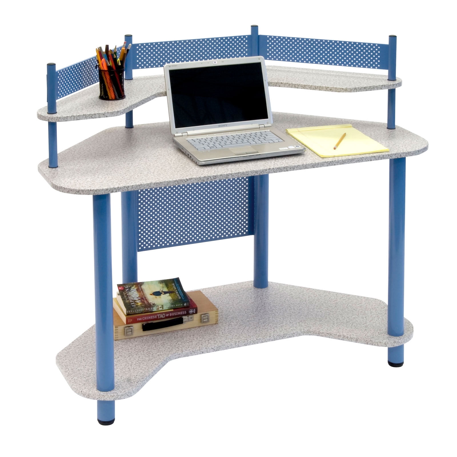 Studio Designs Small Spaces Corner Computer Office Study Desk Workspace Blue