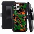 thumbnail image 1 of DALUX Hybrid Kickstand Holster Phone Case Compatible with Iphone 12 Pro Max (6.7 in) - Orange Green Camo, 1 of 1