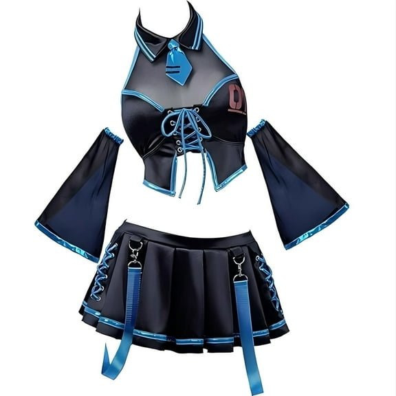 HAIKYUU Vocal Derivative Two-Piece Swimsuit for Women Anime Bathing Suit with Sleeves for Pool Party, S