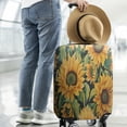 thumbnail image 2 of Dark Green Sunflower Pattern Luggage Cover Fashion Suitcase Cover Baggage Covers Fit 25-28 Inch Luggage (Go Travel), 2 of 5