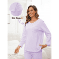 thumbnail image 5 of ANLIQI Women's Pajama Sets 100% cotton Long Sleeve Shirt and Pants Sleepwear Nightwear Soft Pjs Lounge Sets(Light Purple Medium), 5 of 8