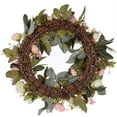 thumbnail image 5 of Artificial Peony Flower Wreath - 15" Pink Flower Door Wreath with Green Leaves Spring Wreath for Front Door, Wedding, Wall, Home Decor, 5 of 6