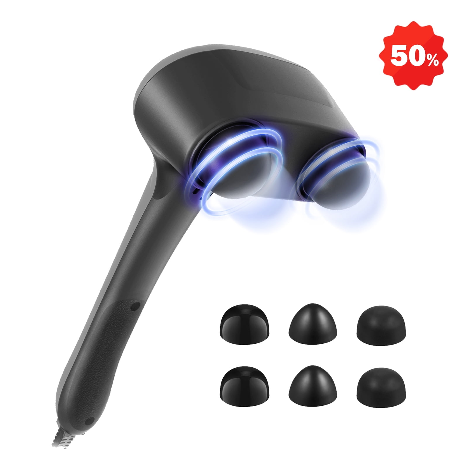 Naipo Handheld Massager Double Head Percussion Massager Electric with 6