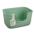 thumbnail image 2 of Caja de arena para gatos con tapa abierta, orinal para perros pequeños, orinal a prueba de salpicaduras, sartenes para arena para conejos, hámsteres, Verde, 2 of 8